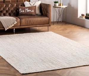 nuLOOM Rigo Hand Woven Jute Area Rug, 6 x 9, Off-white. See Pictures