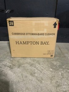 Hampton Bay Cambridge Brown Wicker Outdoor Patio Ottoman with Bare Cushion. See Pictures
