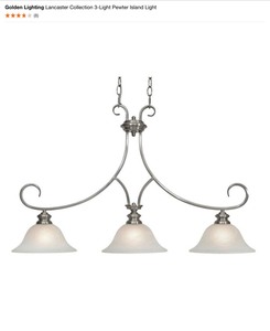 Golden Lighting Manhattan Matte Black 4-Light Bath Vanity &  Lancaster Collection 3-Light Pewter Island Light. See Pictures