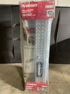 Husky 46.8 in. x 15.7 in. x 13.3 in. Aluminum Low Side Truck Box. See Pictures