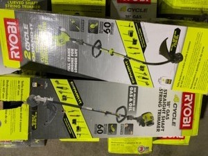 Pallet with RYOBI 4-Cycle & 2-Cycle 17 in, 18 in. Gas StraightCurved Trimmers. See Pictures