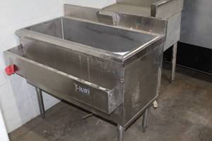 lot 165 image: Commercial NSF Stainless Steel Single Basin Sink