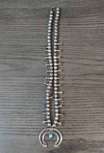 Antique Southwest Silver Squash Blossom Necklace