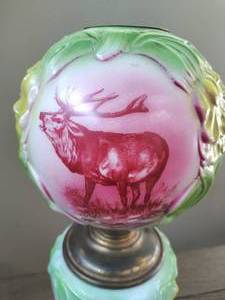 lot 29 image: Antique Hurricane Table Lamp from the Carver House