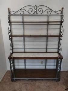 lot 33 image: Pie Stand Bakers Rack with Marble Inlay