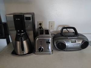 lot 45 image: Two Small Kitchen Appliances and One Radio