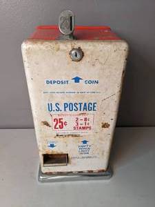 lot 51 image: Vintage US Post Office Countertop Postage Stamp Vending Machine - A