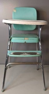 lot 57 image: Vintage Metal Highchair - A