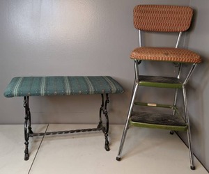 lot 60 image: Vintage Stool & Highchair - A