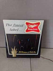 lot 12 image: Vintage Miller High Life Beer Lighted Sign - A