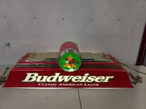 lot 92 image: Vintage Budweiser Pool Table Light Fixture - A