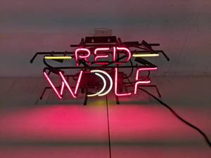 lot 85 image: Red Wolf Neon Bar Light Sign - A