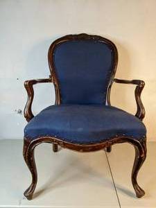 lot 86 image: Lovely Blue Upholstered Arm Chair - A