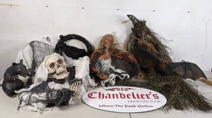 lot 214 image: Halloween Decor Lot Rat, Skull, Zombie, Witch and More - A