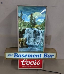 lot 190 image: Vintage Coors Waterfall Light Up Sign - A