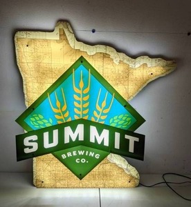 lot 186 image: Summit Brewing Co Minnesota Light Up Sign - A