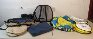 lot 227 image: Mixed Lot Inflatable Cooler, Lap Desk, Lumbar Support, Stadium Chair and More -  A