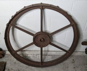 lot 155 image: Wrought Iron Wagon Wheel - A