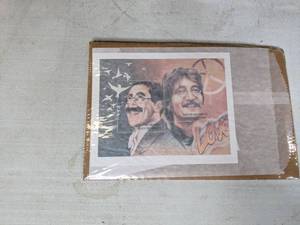 lot 371 image: Groucho Marx-John Lennon 1994 Abkhazia Stamp Artwork - B