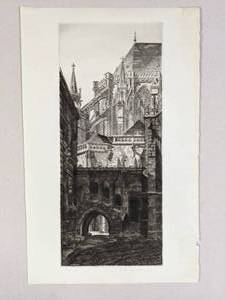 lot 436 image: Signed Etching, Abside de la Cathdrale de Saint Pierre et Saint Paul by John Taylor Arms - D