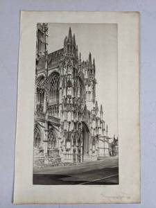 lot 438 image: SignedNumbered Etching Memento Vivere, Notre Dame, Evreux by John Taylor Arms - D