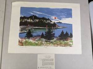 lot 441 image: SignedLimited Edition Original Color Lithograph Coast Town by John Muench - D