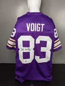 lot 376 image: Minnesota Vikings NFL Autographed Football Jersey Signed by Stu Voigt - B