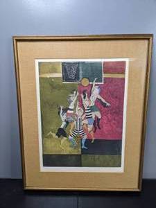 lot 427 image: SignedNumbered Print of Etching, Bruit de Balles (Basketball) by Graciela Rodo-Boulanger  - D
