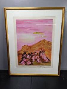 lot 421 image: SignedNumbered Lithograph of Mountain Dance Painting by David Alfaro Siqueiros  - D