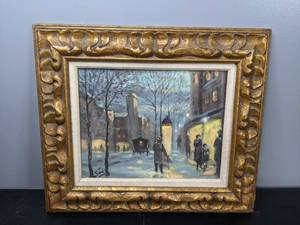 lot 424 image: Original Painting Winter in Paris (with COA) by Saa - D