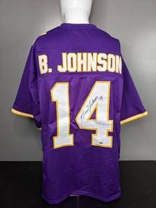 lot 393 image: Minnesota Vikings NFL Autographed Football Jersey Signed by Brad Johnson - B