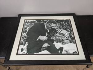 lot 398 image: Green Bay Packers NFL Football Jerry Kramer and Vince Lombardi Autographed Framed Photo - B
