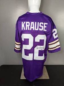 lot 377 image: Minnesota Vikings NFL Autographed Football Jersey Signed by Paul Krause - B
