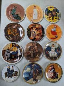 lot 489 image: Set of 12 Vintage Limited Edition Norman Rockwell Decorative Plates Christmas 1978, 1979, 1980 and More - E