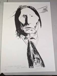 lot 451 image: SignedNumbered Lithograph Wolf Robe, Cheyenne by Leonard Baskin - D