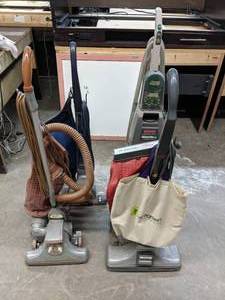 lot 472 image: Lot of 3 Vintage Kirby Vacuum Cleaners and One Hoover SteamVac - E