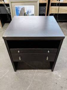 lot 588 image: Lovely 2-Drawer Dark Wood Nightstand - N
