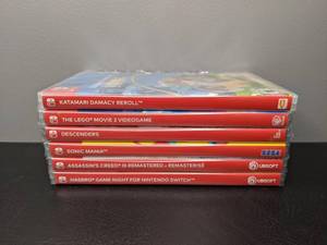 lot 102 image: Set of 6 Brand New Nintendo Switch Video Games Sonic Assassins Creed Descenders Lego Hasbro Katamari - T