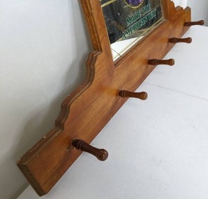 lot 35A image: Vintage Miller Made the American Way Combo Beer SignMirror and Coat Rack - N