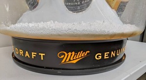 lot 38A image: Vintage RARE Miller Genuine Draft (MGD) Snow Globe Hanging Bar Light - N