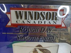 lot 52A image: Vintage Windsor Canadian Whiskey Bar Sign - N