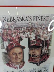 lot 54A image: Framed Nebraska Cornhuskers Football Champions Poster - N