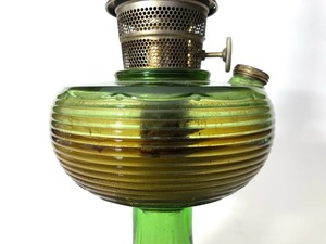 Antique Green Glass Aladdin Oil Lamp