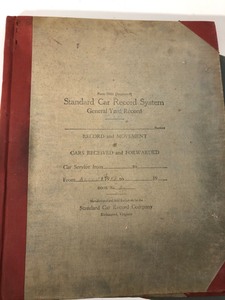 Pair of Large Vintage Railroad Station Train Car Record Books