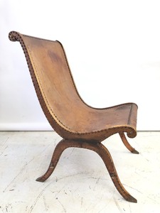 Great Looking Vintage Bentwood &amp Studded Leather Lounge Chair