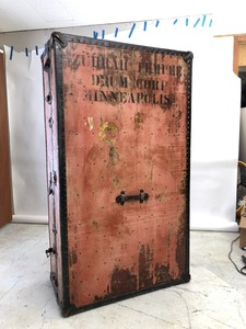 Monumental HUGE Antique Steamer Trunk wStorage Compartments - Wm. Lorenz Trunk Makers - Minneapolis