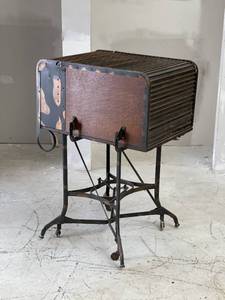 Antique Toledo Rolling Industrial Work Desk