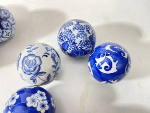 Group of Oriental Blue &amp White Ceramic Balls