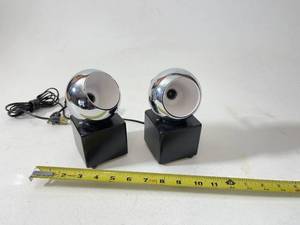 Pair of Mid Century Roxter Chrome Eyeball Lamps