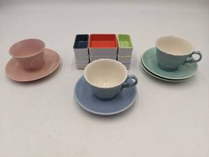 lot 77 image: Colorful Dim Sum Set and Colorful  China Teacups